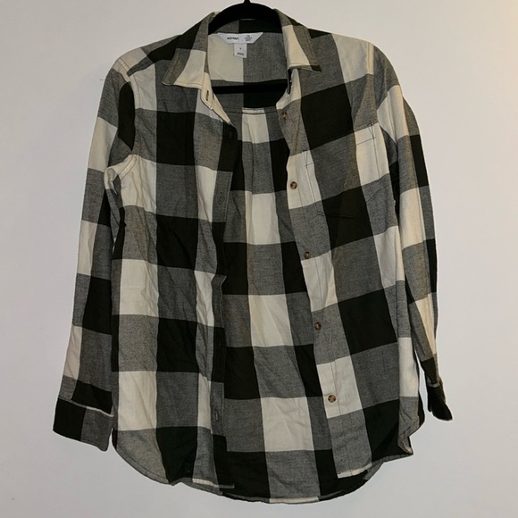 Old Navy The Classic Shirt Small Green Plaid - Picture 1 of 5